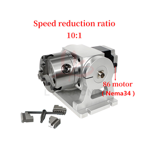 Cabezal de indexación de eje A giratorio CNC con ángulo ajustable de 100mm y 3 mordazas para fresadora CNC de marcado láser - Product Image 2