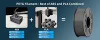 Filamento PETG 3D Creat3D, Fácil de Imprimir, Alta Velocidad, 1.75mm, 1kg/carrete, Filamento PETG Rápido para Impresora 3D FDM