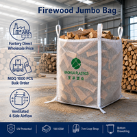 Sac de stockage de bois de chauffage géant en gros, sac FIBC ventilé de 1000 kg, robuste, traité anti-UV, réutilisable, pour approvisionnement en vrac, Saco De Lena