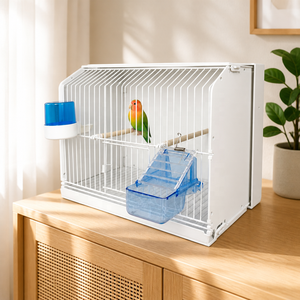 Cage d'élevage pour perroquets détachable, pliable, réglable, en fil de fer, avec mangeoire, pour affichage des pinsons - Product Image 1