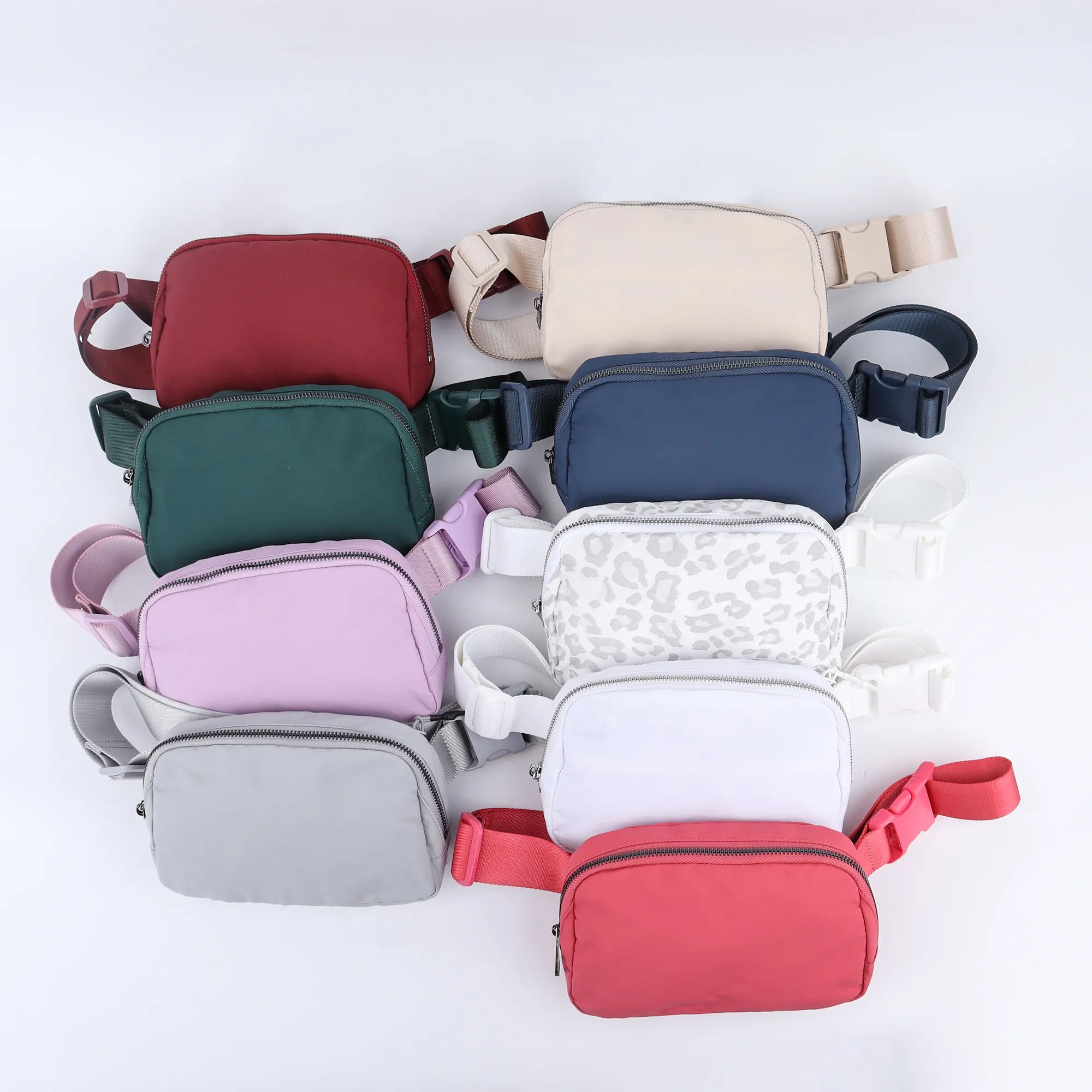 Custom Leve Impermeável Mulheres Ao Ar Livre Crossbody Square Running Bum Bag Fanny Pack Nylon Bolsa Cintura Saco Homens Peito Sacos