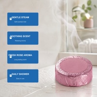 Tablette de douche effervescente OEM ODM à la rose 30g, personnalisable avec marque privée, pour un ensemble cadeau spa apaisant et relaxant