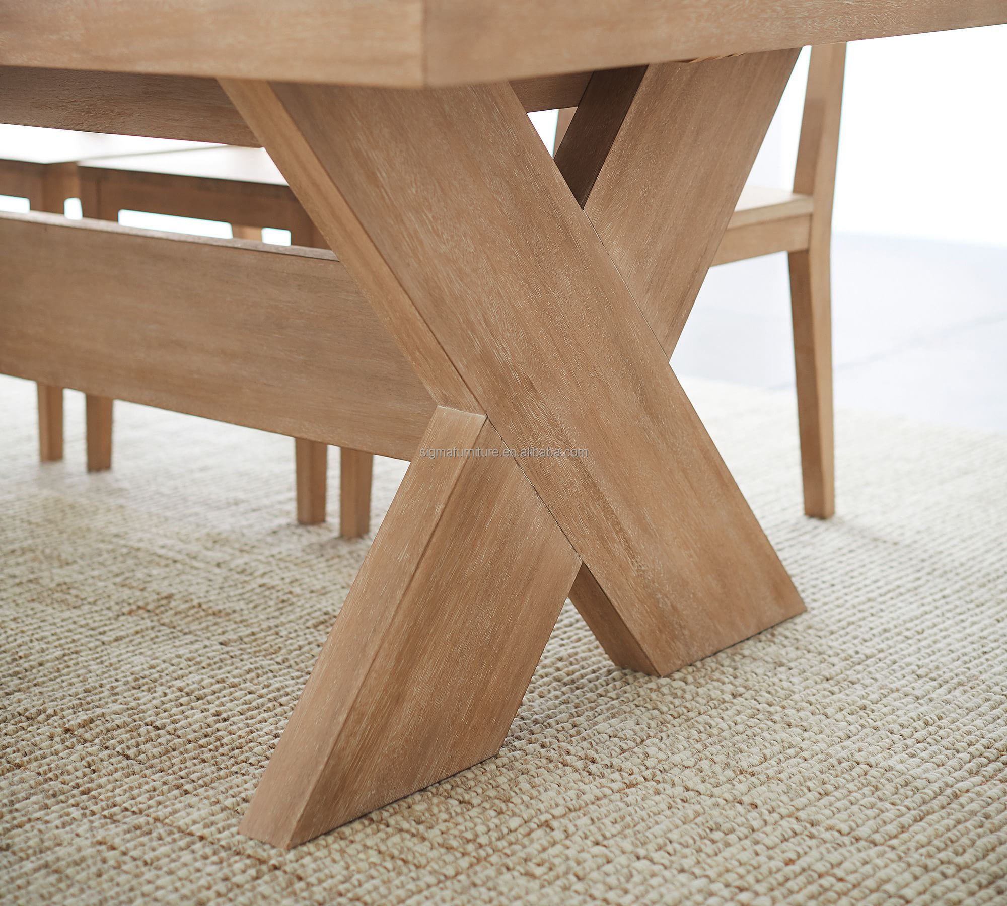 modern wood rustic rectangle farmhouse dining table villa style dinner table