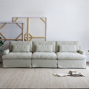 Hiện đại boucle Trắng đám mây Sofa ghế mô-đun mô-đun cắt L U hình góc xuống lông nén sofa - Product Image 1