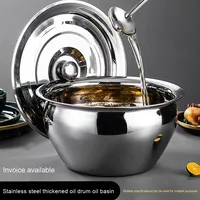 Yolecen Fabricant de bidons à huile en acier inoxydable, couvercle épaissi non magnétique, jetable, pot à épices approfondi de 9/10/11 pouces