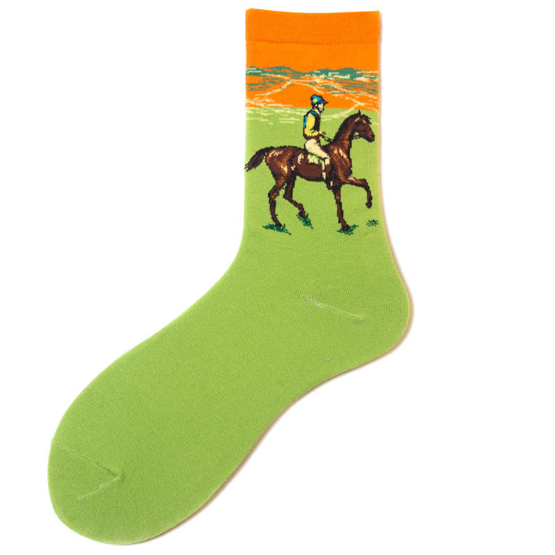 Wholesale Fashionable Anti-Slip Custom Print Cartoon Socks for Adults Soft Comfortable Crew Style Casual for Spring Season