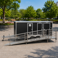 Remorque de toilettes ADA portable de qualité supérieure, 2 pièces, avec lavabo, pour concerts en plein air et rassemblements publics