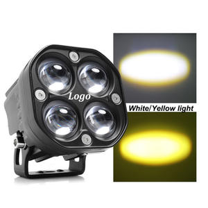 ไฟสปอร์ตไลท์มอเตอร์ไซค์ LED 5D ขนาดเล็ก 3 นิ้ว 40W สีขาวเหลือง รูปทรงสี่เหลี่ยม สำหรับขับขี่ในหมอก กันน้ำ IP68 เลนส์ 4 ชิ้น ขายส่ง - Product Image 3