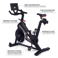 Vélo d'appartement à transmission par courroie avec volant d'inertie de 12 kg, écran LCD, contrôle programmable, entraînement cardio pour la remise en forme à domicile, vélo de spinning