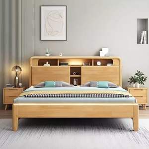 Habitación de alquiler de cama sencilla y barata, apartamento de 1,8 m doble para hombre, almacenamiento, cama de matrimonio, <span class=keywords><strong>camas</strong></span> de madera tamaño King - Product Image 2