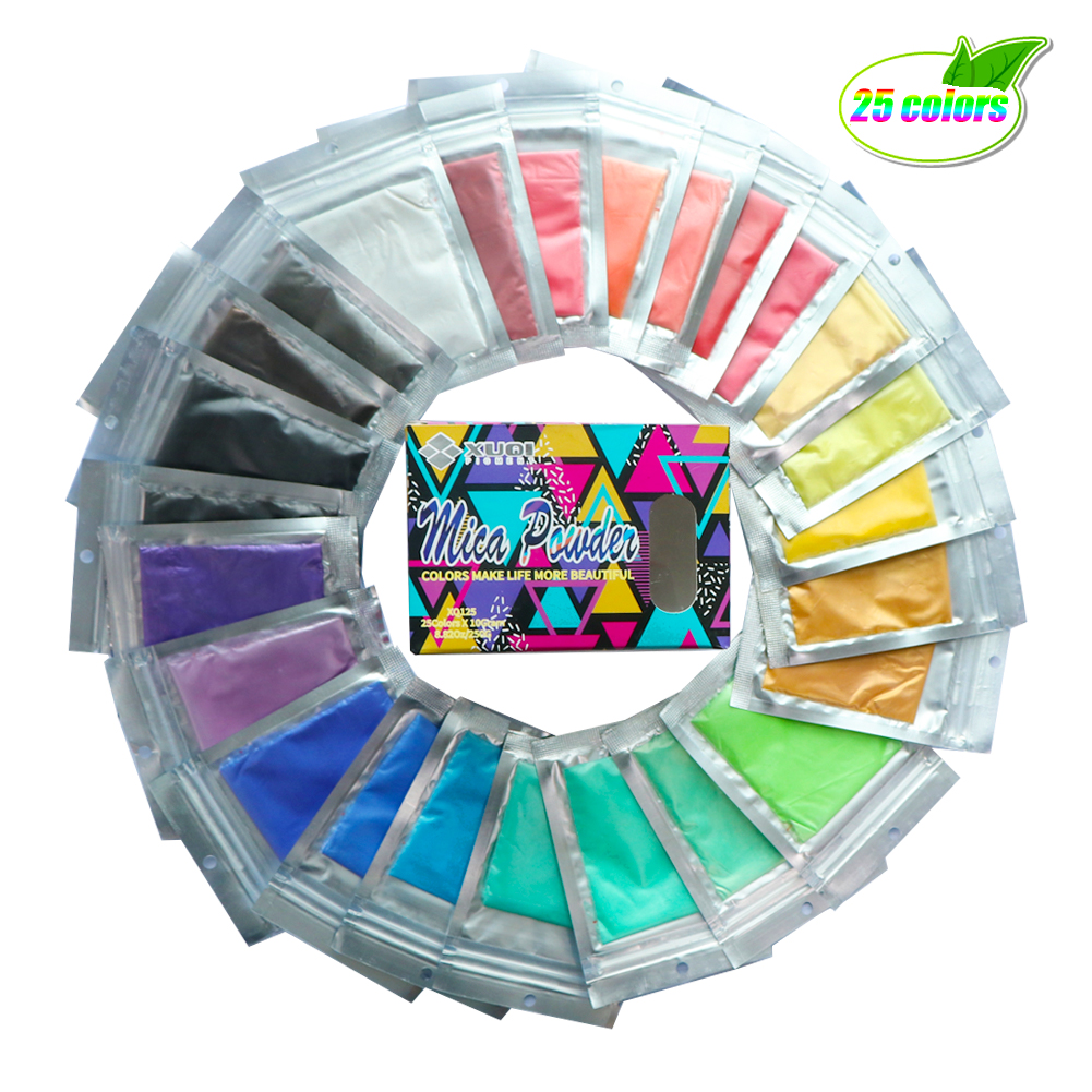 25 цветов, натуральный пигмент, блеск для губ, тени для век, матовый слюдяной порошок для мыла, полимерная краска