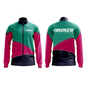 Fabricant de vêtements de sport sur mesure, veste de survêtement de course à pied, vêtements de sport à fermeture éclair pour hommes - Product Image 3