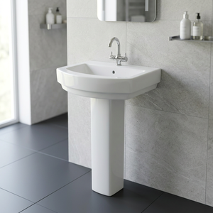 Modern Ceramic Pedestal Wash Basin with Stand-Hospital Use Sanitary Ware Eco-Friendly Design - Product Image 1