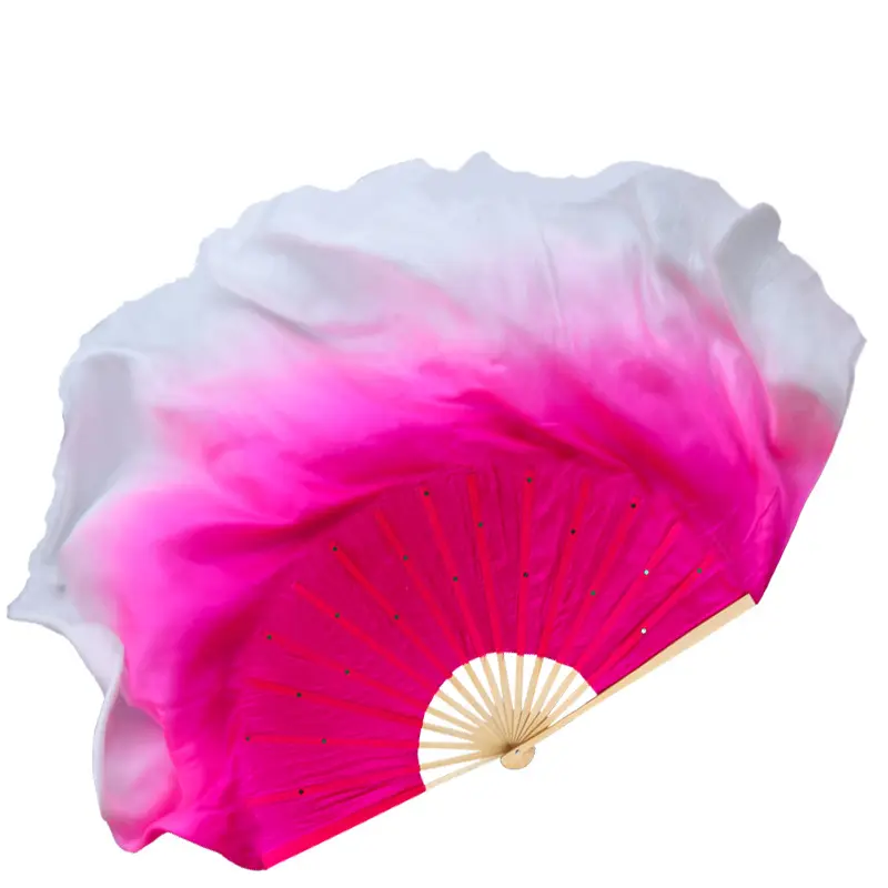 Winged Sirenny Double Silk Belly Dance Short Silk Fan Veil