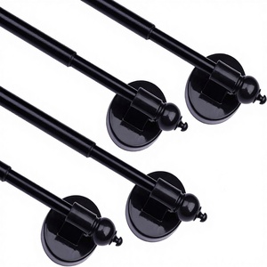Barras Magnéticas para Cortinas Multiusos Ajustables para Puertas y Ventanas Metálicas Sin Necesidad de Herramientas 16-28 Pulgadas Negro Paquete de 4 - Product Image 1