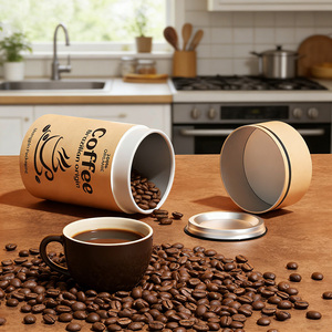 Tube en carton personnalisé imprimé pour café, emballage rond en carton pour thé, boîte cadeau pour grains de café - Product Image 1