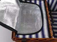 Panier de pique-nique en osier pour 4 personnes, plastique durable, métal, coton et fer, sangles faciles à transporter pour les sorties en famille, tapis de glace.