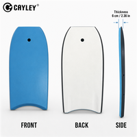 Bodyboard de surf léger à queue en forme de croissant de lune, couleur unie, haute flottabilité pour piscine, plage, océan, sports nautiques