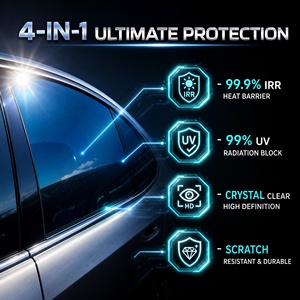 ฟิล์มกรองแสงรถยนต์แบบเซรามิกเมทัลไลซ์ HD-Chrome สีน้ำเงินนาโน ความละเอียดสูง ขนาด 1.52*30 เมตร ป้องกันความร้อนสูง VLT 5-72% - Product Image 2