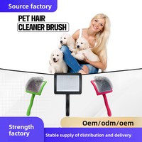 Brosse de toilettage pour animaux Soluna, peigne à picots autonettoyant à dents fines, outil de démêlage en ABS avec poils en acier inoxydable