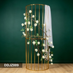 ซุ้มเหล็กสี่เหลี่ยมสแตนเลส DKB Gold ปรับระดับได้ หรูหรา ถอดประกอบได้ สำหรับงานแต่งงานกลางแจ้ง ฉากหลังงานปาร์ตี้ ตกแต่งพื้นหลัง - Product Image 3
