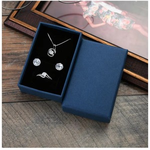 Wholesale Eco Friendly Custom Logo Jewelry Storage Box <b>Small</b> Luxury Blue Mini Velvet Packaging Paper Coffret Jewelry <b>Sliding</b> Box - Product Image 3