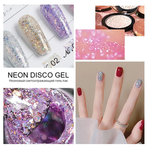 Sparkle sequin réfléchissant paillettes néon disco UV gel vernis à ongles brillant cristal diamant vernis à ongles - Product Image 5