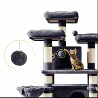 Nouvel Arbre à Chat Géant Moderne Multi-Niveaux de Luxe, Griffoir en Panneaux de Particules, Nouvelle Génération d'Arbre à Chat pour Animaux
