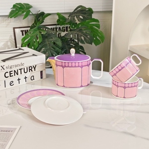 Classic Light Luxury Pink <b>Bone</b> <b>China</b> <b>Tea</b> <b>Set</b> with Eco-Friendly Cups Saucer Stocked Gift Box for Hotels and Wedding Gifts - Product Image 5
