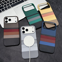 Coque de téléphone magnétique tendance en fibre de carbone pour iPhone 17 Air 16 15 Pro Max Ultra, double protection arrière magnétique Designer TechWoven