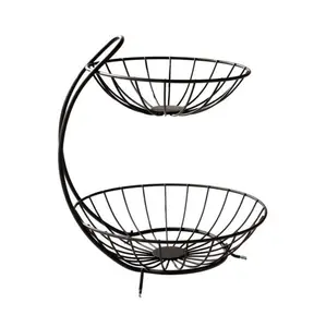 Cuisine Offre Spéciale échantillon gratuit 2 niveaux mode maison bol décoratif créatif fil métal panier accessoires de cuisine - Product Image 1