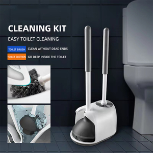 Ensemble de brosse à piston et cuvette de toilette domestique support combiné pour piston de toilette nettoyage brosse de salle de bain outils de nettoyage - Product Image 3
