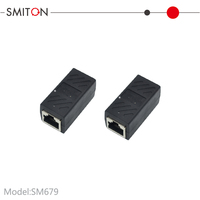 Adaptateur de rallonge Ethernet RJ45 8P8C femelle-femelle blindé noir Cat5 Cat5e Cat6