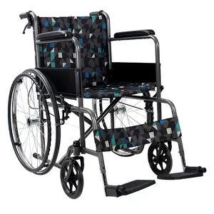 Fauteuil roulant pliable FS809, chaise à roulettes pliable pour la maison, l'hôpital, Portable et léger, fauteuil roulant manuel