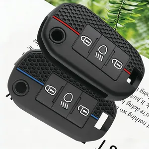 Housse de protection pour clé de voiture en silicone souple de qualité supérieure, 3 boutons, pour Peugeot 208 301 308 508 <span class=keywords><strong>5008</strong></span> 3008 Citroën 2010 2021 <span class=keywords><strong>2023</strong></span> - Product Image 2