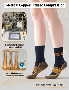Calze a Compressione con Infusione di Rame 20-30 mmHg, Supporto a Metà Polpaccio per Uomini e Donne, Sport, Infermieri, Viaggi, Circolazione - Product Image 2