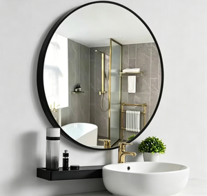 Oval Framed Aluminum Wall <b>Mirror</b> Modern Design 4.0mm Glass <b>Hanging</b> Horizontal or Vertical Decorative <b>Mirror</b> for Bathroom - Product Image 3