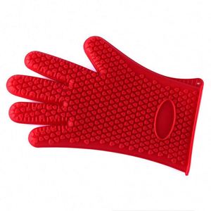 Heat Resistant Gloves BBQ Kitchen <b>Silicone</b> Oven Mitts <b>Waterproof</b> Non-Slip Potholder for Barbecue Cooking - Product Image 6