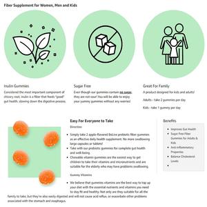 יומי משקל תמיכה Digesive בריאות מוצרים טבעי טבעוני תוספי סיבי <span class=keywords><strong>Prebiotic</strong></span> Gummies Shag - Product Image 5