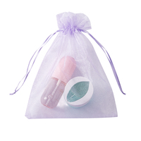 Sac en maille d'organza avec cordon de serrage 7x9cm 24 couleurs avec logo personnalisé sachet cosmétique de parfum de bijoux portable pour mini bonbons emballage cadeaux