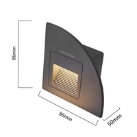 24V 110V 220V Rechteckige Form Aluminium-Gehäuse Warmweiß 3W LED-Treppenstufenleuchte für Innenräume