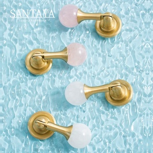 Santaya Brushed Brass Handles Kitchen Cabinet Pulls Bedroom Wardrobe Drawer <strong>Knobs</strong> Furniture Crystal Handle - Product Image 3