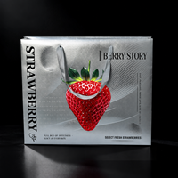 Premium aardbeien golfkartonnen cadeaudoos met UV-print handvat & magneetsluiting - milieuvriendelijk telescoopdesign