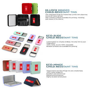 <b>Small</b> Slide Lid Custom Metal Iron Tin <b>Box</b> Ready to Ship Push Pull Lid <b>Packaging</b> Tin Cans for Storage Tobacco - Product Image 5