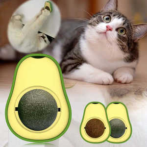 QbellPet <span class=keywords><strong>2026</strong></span> Nuovo Arrivo Giocattolo per Animali Domestici Rotante Divertente Gioco Interattivo con Erba Gatta a Forma di Avocado Palla di Erba Gatta Giocattoli per Gatti - Product Image 1