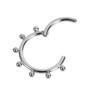 Titan bản lề đoạn Clicker Vòng với bảy quả bóng nhỏ vách ngăn cơ thể xuyên đồ trang sức - Product Image 2