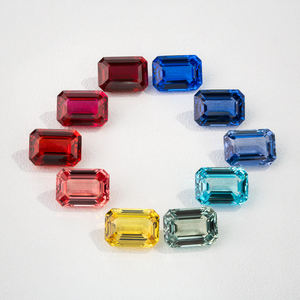 Pierres précieuses en vrac de qualité supérieure, taille émeraude, saphir de laboratoire cultivé en couleur, pierres précieuses en vrac pour la fabrication de bijoux - Product Image 3