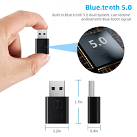 2-in-1 BLE Adapter 5.0 Audio-Empfänger/Sender Mini-Stereo für AUX RCA USB 3,5mm Buchse Stahl TV PC Auto-Kit mit Drahtlosadapter