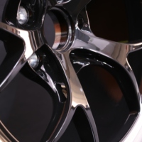 Jantes forgées sur mesure 1 pièce, 18-22 pouces, noires avec lèvre usinée, 5 branches, en alliage pour voitures particulières