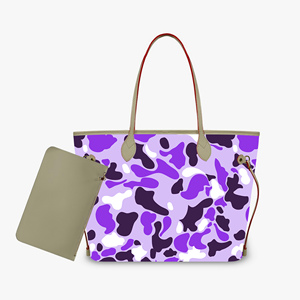 Borsa da Donna Grande Capacità Personalizzata in Pelle PU Camo Candy, Set 2 Pezzi: Borsa e Portafoglio Stampa Cloud Camo - Product Image 2